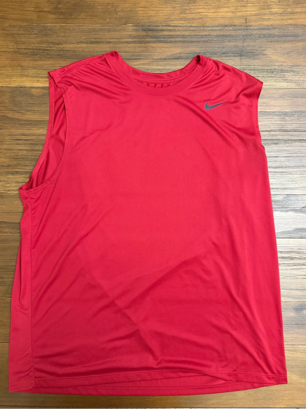 Nike Men’s Red Performance Muscle Tank with Black Swoosh